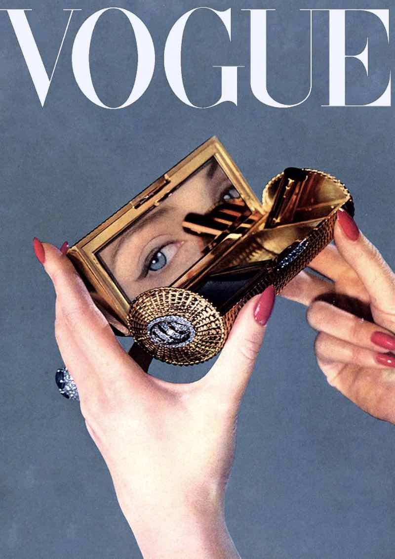 Cartier 1950 Vanity-case en or tressé, Photo Arik Népo, Vogue Cover