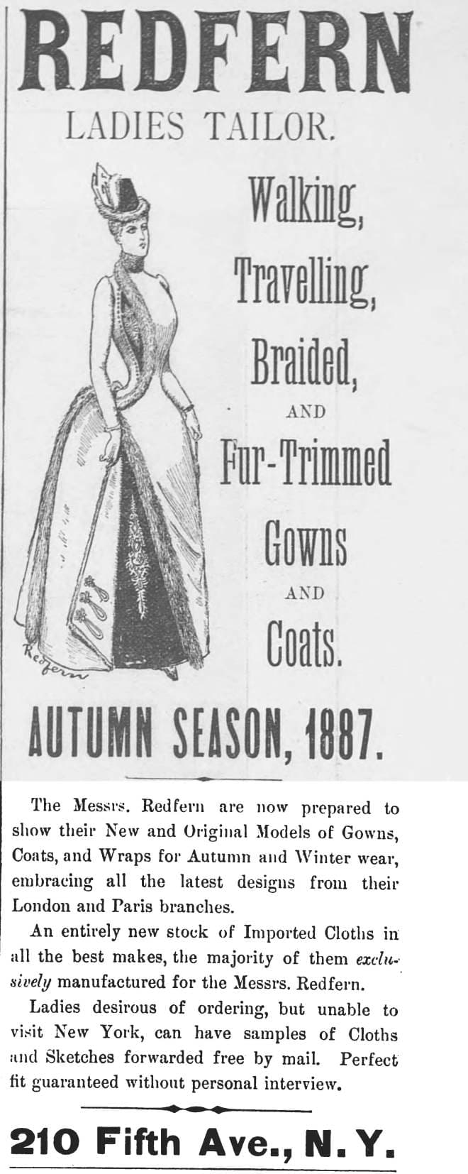 Pubblicità da Harper's Bazar , 26 novembre 1887