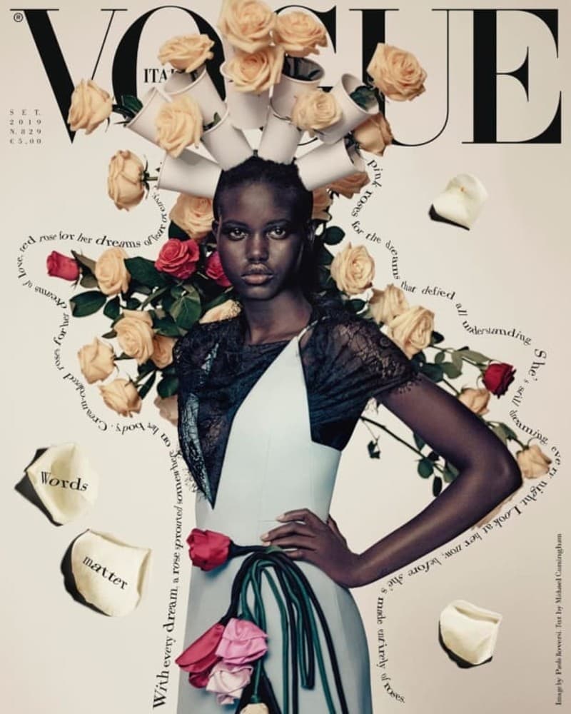Adut nella copertina di Vogue Italia
